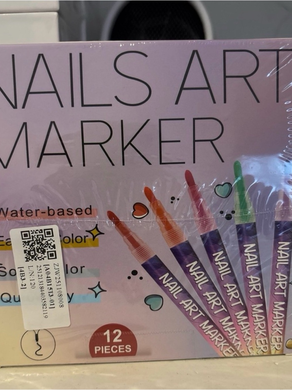 Nail Art Marker Set - Multicolor (12 Pieces)